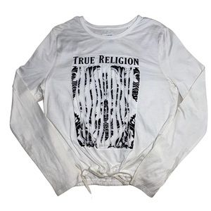 White Long Sleeve True Religion Shirt